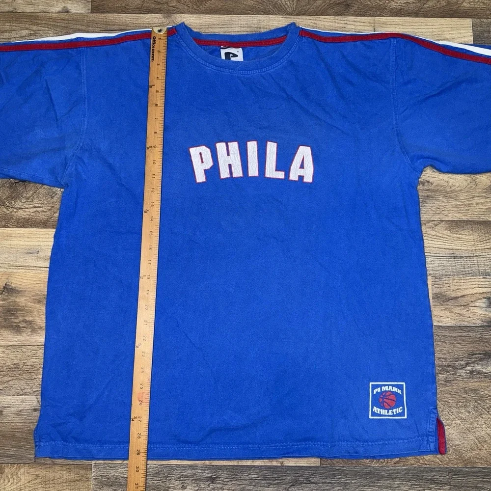Vintage PJ Mark Absolute Philadelphia 76ers Blue T Shirt Size 2XL Basketball Y2K